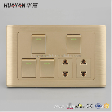 good quality golden 4 switches and 2 sockets
